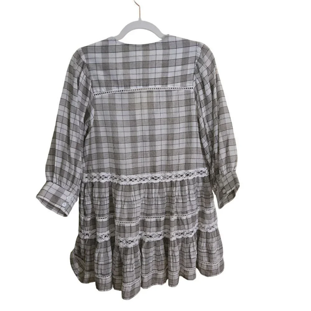 Free People White Time Out Babydoll Tunic Top Oversized Bohemian Size XS
